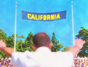 Football Watercolor Art_Vintage College Football Art Prints_Best Football Stadium Art_California 2